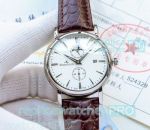 Online Store Replica Jaeger-LeCoultre White Face Brown Leather Strap Watch